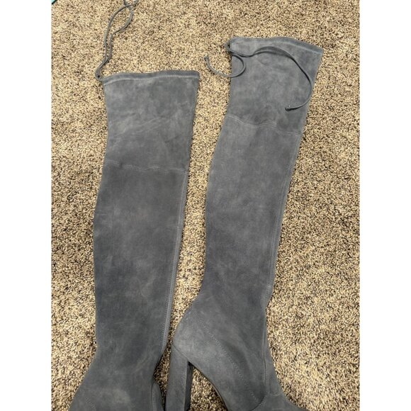 stuart weitzman highland suede over knee boots grey blue Size 6 EUC - Picture 2 of 7